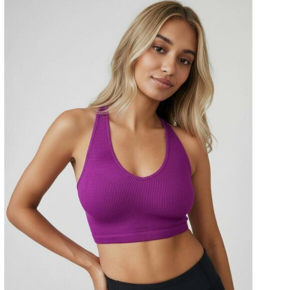 FREE PEOPLE Tops - Free People Free Throw Crop Tank In Neon Magenta